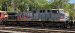 Grey KCS GE unit westbound on CP Rail today - St Paul MN 2023